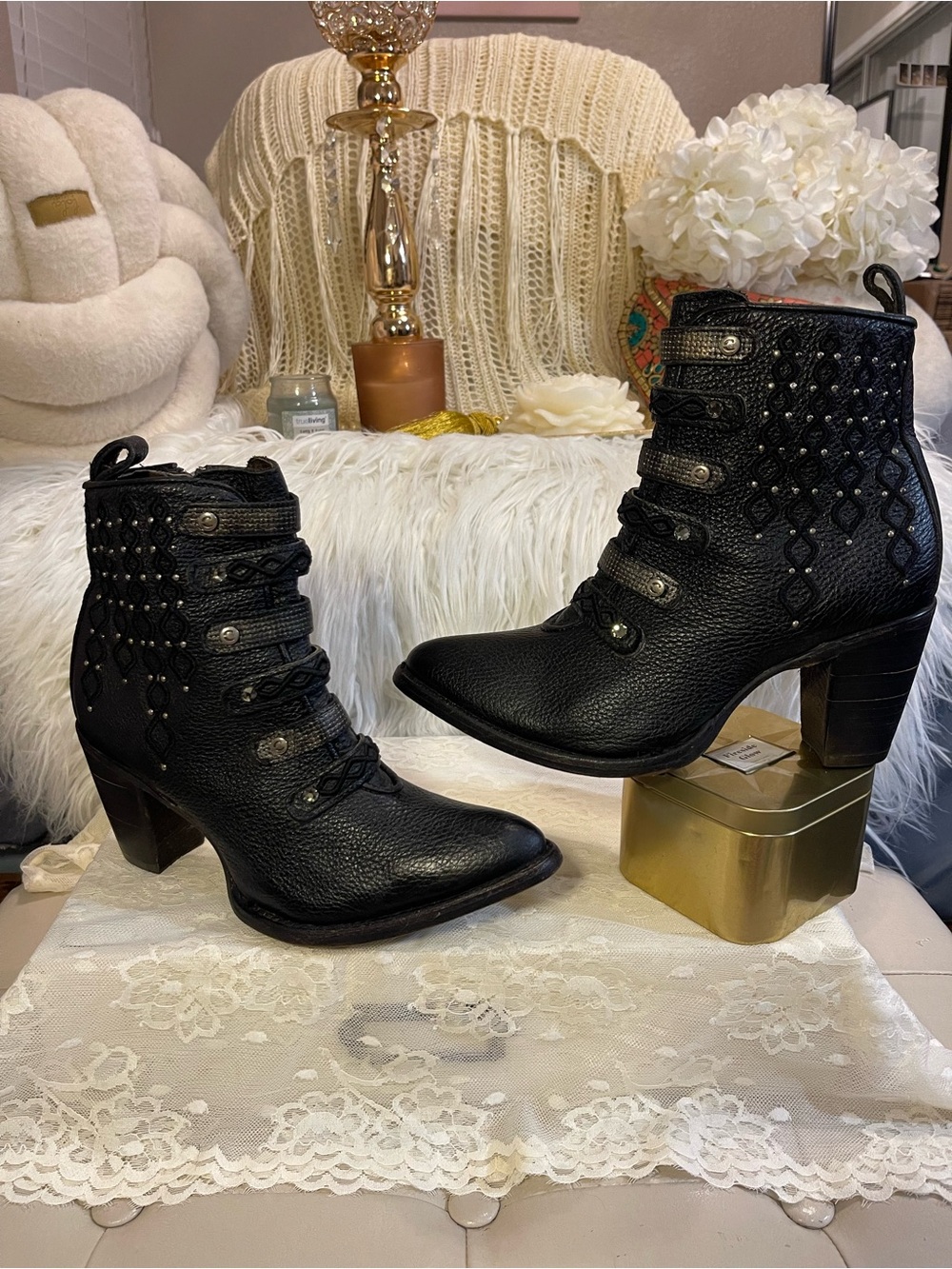 Cuadra EUC Artisan Handmade Premium Leather Studded Western Ankle Boots MSRP$498
